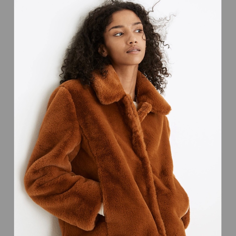 Madewell Faux-Fur Crop Coat - Picture 3 of 7